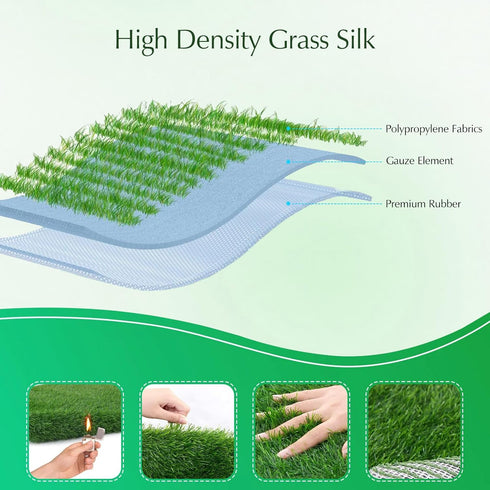6 Pack 12x12 (30x30cm) Owfeel Chicken Nesting Pads, Washable Artificial Grass Mat for Chicken Coop, Reusable Pet Garden