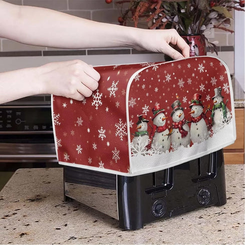 Snowman Toaster Cover Bread Maker Cover Kitchen Small Appliance Dust Covers Christmas Decor, Universal Size Microwave Toaster Oven Cover Dustproof Cover for Most Standard 2 Slice Toasters