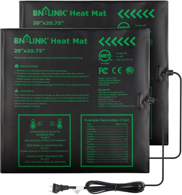 BN-LINK Seedling Heat Mat Warm Hydroponic Heating Pad Waterproof 20" x 20.75"