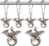 Molika Dragon Shower Curtain Hooks - 12pcs Silver Stainless Steel Rings for Kids Bathroom Decor