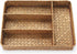 Seagrass Storage Basket with Compartments Utensil Tray for Organization Silverware Flatware Rectangular Shelf Baskets with 4 Sections Natural by DECRAFTS