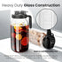 Veri Beond 64oz Outside,2 Lid,1/2 Mason Jar Pitcher - Airtight & Leakproof Glass Pitchers with Handle and Lid, Perfect