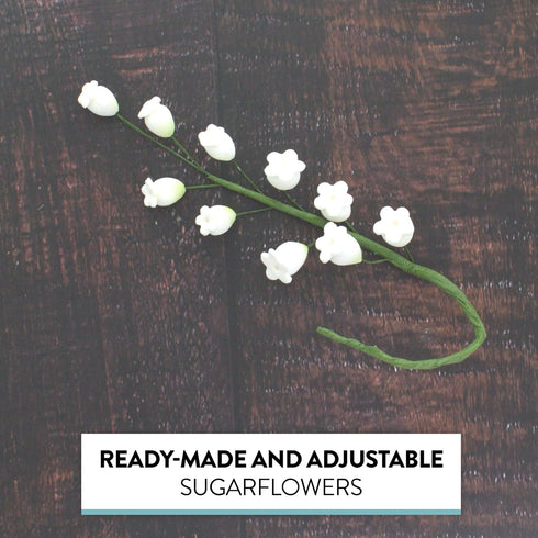 5 Count Global Sugar Art Lily of the Valley Sugar Cake Flowers Filler Spray, White, by Chef Alan Tetreault