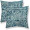 Teal Boho Pillow Covers Set of 2, 22x22 Outdoor Decorative Throw Pillows, Rustic Farmhouse Cushion Cases