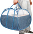 Durable Collapsible Laundry Basket, 90L Foldable Hampers with Handles for Bedroom, Bathroom, Travel, Blue