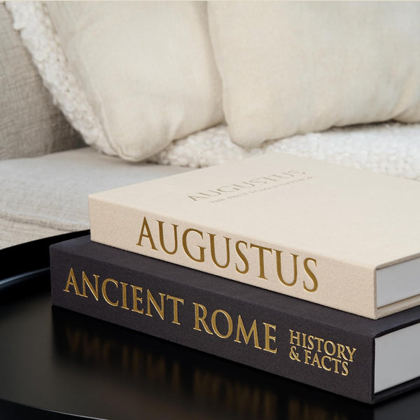 Linen Covered Decorative Books - 2-piece Set Decor Boxes for Aesthetic Bookshelf,