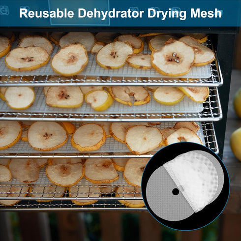 uxcell 13" Round Silicone Dehydrator Sheets, 5 Pcs Non-Stick Reusable Drying Mesh for Food Dehydrator