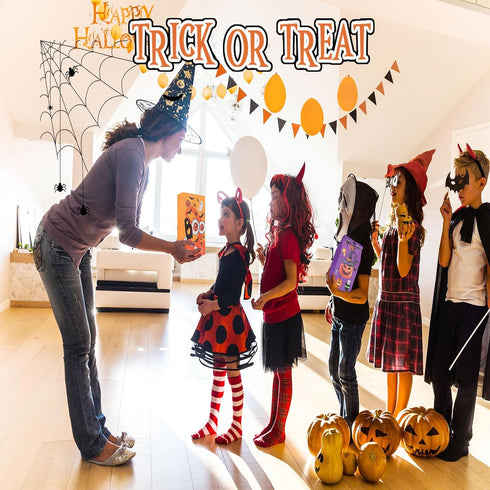Halloween Treat Bags, 24pcs Paper Treat Bags with Stickers, Perfect for Party Favors and Halloween Gifts