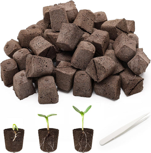 Coldairsoap 50P Seed Starter Sponge for Germinate Quickly, Hydroponic Sponges Grow Starter Pod for Plants Vegetables