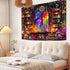 Spenlife 60L 44W Blacklight Fantastic Library Tapestry, UV Reactive Vibrant Bookshelf Wall Tapestries for Room Decor