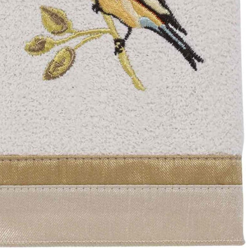 Avanti Linens Fingertip Towel, Soft & Absorbent, Gilded Birds Collection, Nature Inspired Bathroom Decor