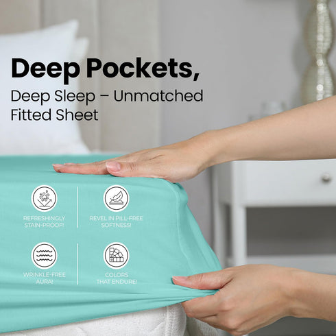 Utopia Bedding King Fitted Sheet - Deep Pocket Bottom Sheet - Soft Microfiber, Shrinkage and Fade Resistant - 1 Fitted