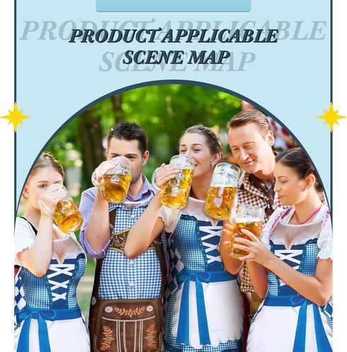 Hillban 2 Pcs Oktoberfest Mardi Gras Apron Couples Cooking Aprons, German Party Costume for BBQ