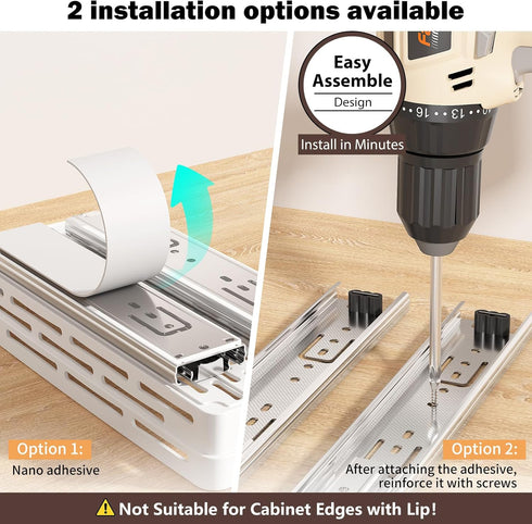 DABIGE 2 Pack Need:12'' Highx11'' Deepx5'' 10 Tier-2Tier, Pull Out Spice Rack Organizer for Cabinet, Slide Out Spice