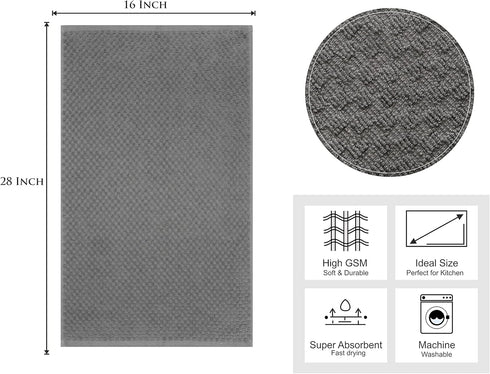 Set 8 100% Set 16x28 COTTON CRAFT Amazing Kitchen Towels - of Terry Towel - Cotton Euro Caf Waffle Weave Dish Towel