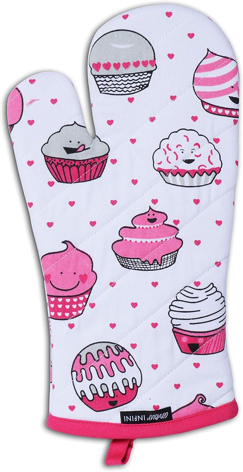 AMOUR INFINI Pot Holders and Oven Mitt Set, Heat Resistant Non-Slip, 1 Oven Mitt & 1 Pot Holder