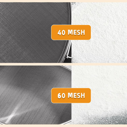 Gurlideo 3PCS 8 Inch 60 Mesh,6 Inch 40 4Inch 40Mesh Sieve Fine Mesh with brush, Stainless Steel Round Sifter