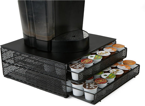 Mind Reader Single Serve Coffee Pod Organizer - 72 Pod Capacity with 2 Drawers, Black