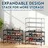 3 Closet, 28" LOFTEY Shoe Rack, Tier Non-Woven Shoe Shelf, Stackable Shoe Rack Organier for Front Door and Entryway