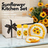 Sunflower Kitchen Decor - Ceramic Spoon Rest for Stove Top, Large Utensil Holder, Farmhouse Kitchen Decor