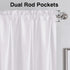 Uptown White Valance Curtains 14 Inch Length, Faux Silk Light Filtering Rod Pocket Valance for Windows