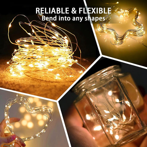 24 Pack 7Ft 20 3 Yellow Fairy Lights LED Twinkle String Lights Modes Battery Operated Waterproof Firefly Starry