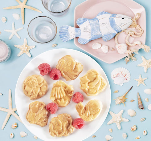Mermaid Waffle Maker, Create 7 Different Shaped Waffles, Electric Nonstick Waffler Iron for Kids & Adults