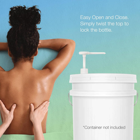 5 5 Bon Vital' Gallon Pail Pump, One-Hand Dispenser for Massage Lotion, Gel & Oil, Fits Gallon Buckets, Durable