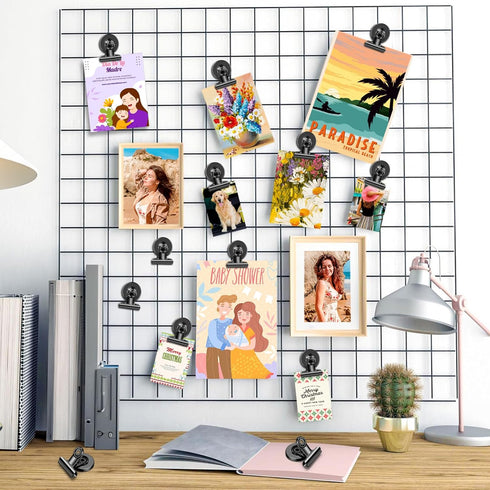 20 Pack Magnetic Clips for Refrigerator, Black Magnet Clips for Whiteboard, Photo Displays, Home, Office, Classroom
