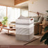 Tall Woven Rope Laundry Hamper - Clothes Basket with Leather Handles, 17.8" X 13.8" X 22", Blanket Storage Basket in