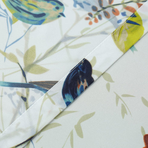 2 52 96 Inches Leeva Birds Pattern Sheer Curtains, Lightweight Rod Pocket Semi Sheer Curtain Drapes Window Decor