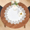 Wolkemer Elegant White Lace Jacquard Round Doily Tablecloth Table Topper Decoration Cover
