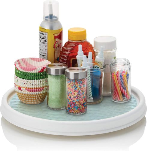 Copco Basics 12-Inch Non-Skid Lazy Susan Turntable, Pantry Cabinet Organizer, White