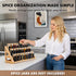 Nurtopia 3 Countertop Bamboo Spice Rack - Tier Spices Rack Kitchen Cabinet Organizer for Kitchen, Seasoning Storage