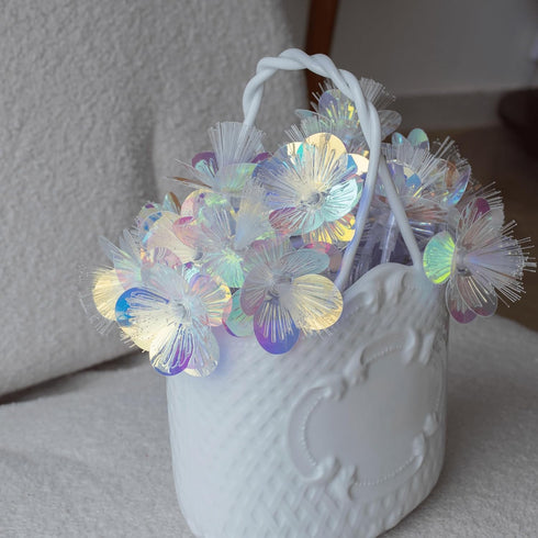 13ft 20 YOLIGHT Fiber Optic Flower String Lights Battery Operated with Timer, LED Flower Garland Lights Fairy Decor