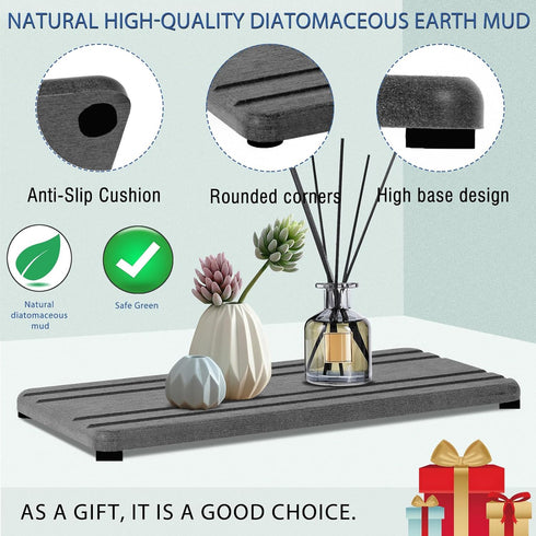 3PCS Water Absorbing Stone Tray, Drying Neat Diatomite Sink Tray, Instant Dry Coasters for Kitchen Sponge Holder (8 *