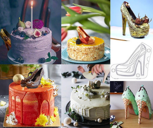High Heel Chocolate Mold - 3D Shoe Candy Mold for Birthday Cake, Large Chocolate Molds, Fondant Heel Mold.