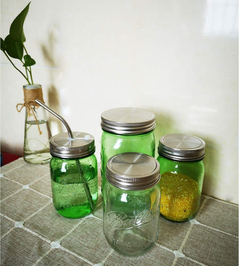 12 Pack Stainless Steel Mason Jar Lids, Reusable and Leak Proof Storage Caps with Silicone Seals for Regular Mouth Jars