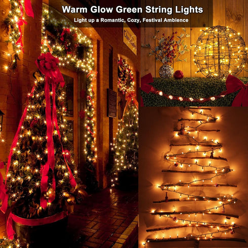 300 Count 69.6ft BrizLabs Clear Christmas Lights Outdoor Incandescent Christmas Lights Connectable Warm White Light