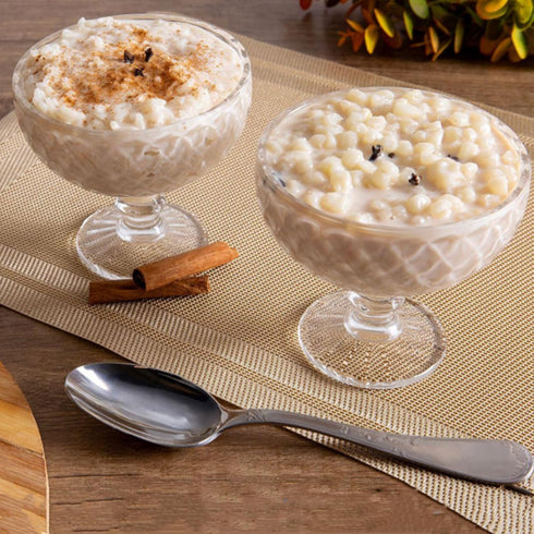 Set 6 12 Oz Set ZOOFOX of Glass Dessert Bowls, Glass Ice Cream Sundae Cups with Vintage Diamond Pattern, Footed Dessert
