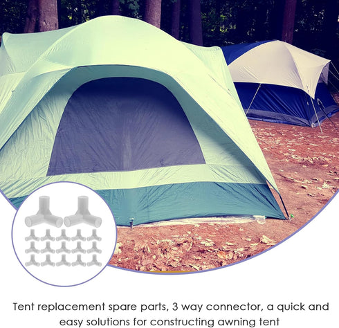 Yardwe 20pcs Tent Joint Canopy Fittings for Parties, Canopy Center Connector, Plastic White Awning