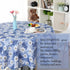 uxcell Waterproof Vinyl Round Tablecloth 60" Dia, Blue Flower Pattern for Wedding/Restaurant/Parties
