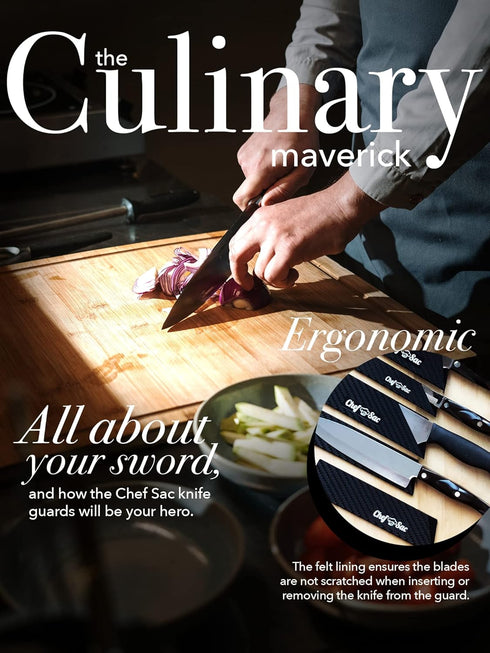 Chef Sac Knife Edge Guards, Universal Knife Cover & Professional Protector, Durable BPA-Free ABS Plastic Knife Guards