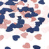 Navy-Blue Pink Rose-Gold Heart Confetti - 300pcs Glitter Paper Dots for Gender Reveal, Weddings, Birthdays, Party