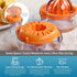 Citrus Squeezer - Manual Orange Juicer with Measuring Cup and Strainer, Dishwasher Safe, Gift for Women - 8OZ (Orange)