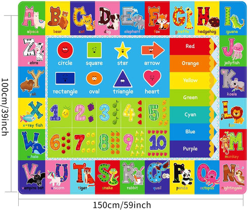3' X5' Kids Rug for Playroom, ABC Educational Play Mat, Non-Slip Soft Rugs for Kids Room, Toddler Baby Nursery Floor