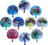 30 Pcs 3.5" Mini Chinese Oriental Handheld Floral Folding Paper Fans - Bulk Assortment for Wedding Birthday Party Favors