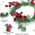 4.3 Inches 4 Christmas Candle Rings- Candle Wreaths Candle Garland with Artificial Red Berries- Xmas Wreath Candle