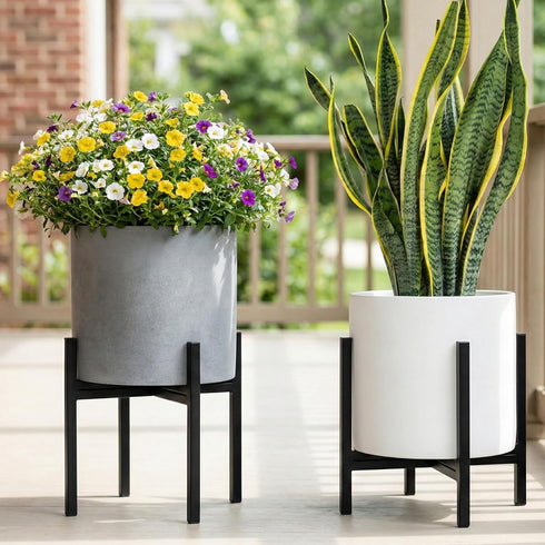10" 10 Inch FaithLand Mid Century Plant Stand Indoor Outdoor (EXCLUDING Plant Pot), Metal Planter Stand, Potted Plant