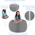 Posh Stuffable Kids Stuffed Animal Storage Bean Bag Chair Cover, X-Large 48", Solid Gray